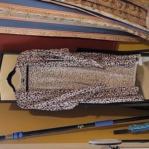 Torrid Mauve Pink Leopard Open Front Cardigan Size 4x